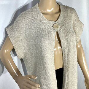 Sleeveless Knit Single Button Sweater Cape 3/$17